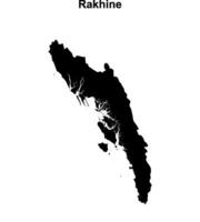 Rakhine blank outline map vector