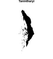 Tanintharyi blank outline map vector