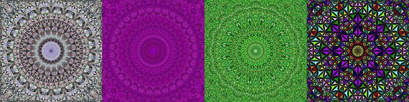 Seamless geometrical mandala pattern set vector