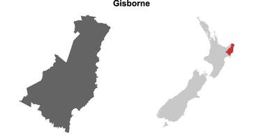 Gisborne blank outline map set vector