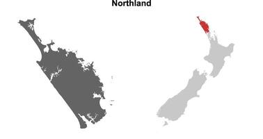 Northland blank outline map set vector