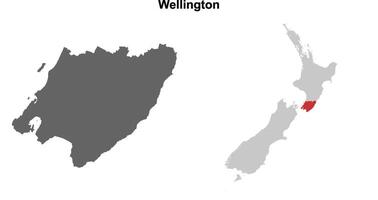 Wellington blank outline map set vector