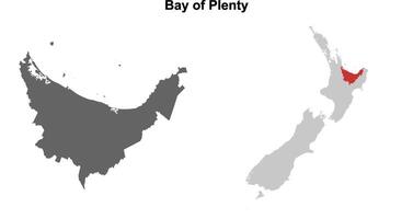 Bay of Plenty blank outline map set vector