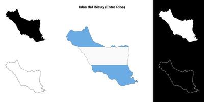 Islas del Ibicuy department, Entre Rios outline map set vector
