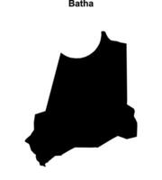 Batha region blank outline map vector