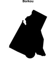 Borkou region blank outline map vector