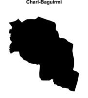 Chari-Baguirmi region blank outline map vector