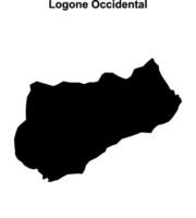 Logone Occidental region blank outline map vector