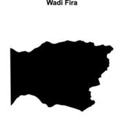 Wadi Fira region blank outline map vector