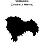 Guadalajara province blank outline map vector