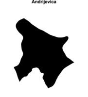 Andrijevica municipality blank outline map vector