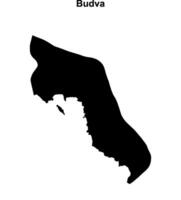 Budva municipality blank outline map vector