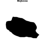 Mojkovac municipality blank outline map vector