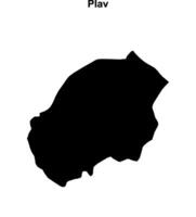 Plav municipality blank outline map vector