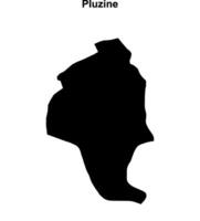 Pluzine municipality blank outline map vector