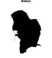 Balkan region blank outline map vector