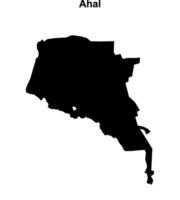 Ahal region blank outline map vector