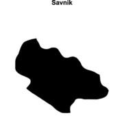 Savnik municipality blank outline map vector