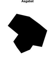 Asgabat region blank outline map vector