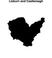 Lisburn and Castlereagh blank outline map vector
