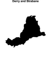 Derry and Strabane blank outline map vector