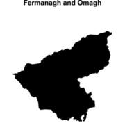 Fermanagh and Omagh blank outline map vector