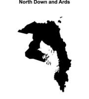 North Down and Ards blank outline map vector