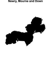 Newry, Mourne and Down blank outline map vector