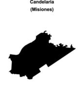 Candelaria department, Misiones blank outline map vector
