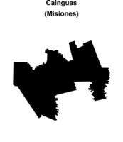 Cainguas department, Misiones blank outline map vector