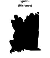 Iguazu department, Misiones blank outline map vector