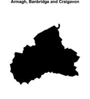 Armagh, Banbridge and Craigavon blank outline map vector