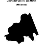 Libertador General San Martin department, Misiones blank outline map vector
