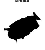El Progreso department blank outline map vector