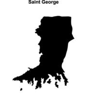 Saint George parish blank outline map vector