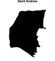 Saint Andrew parish blank outline map vector