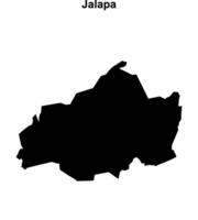 Jalapa department blank outline map vector