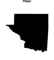 Peten department blank outline map vector