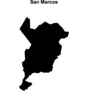 San Marcos department blank outline map vector