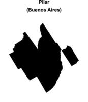 Pilar department, Buenos Aires blank outline map vector