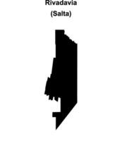 Rivadavia department, Salta blank outline map vector