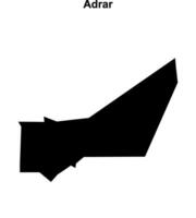 Adrar region blank outline map vector