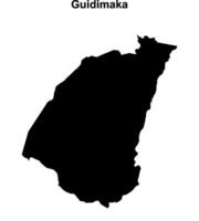 Guidimaka region blank outline map vector