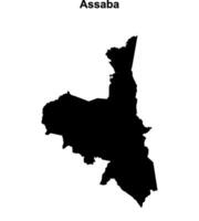 Assaba region blank outline map vector