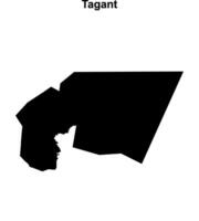 Tagant region blank outline map vector