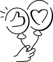 Feedback icon in doodle style vector