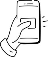 A sketchy icon of mobile message vector