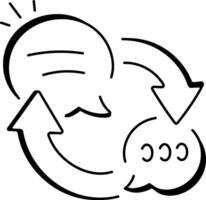A sketchy icon of feedback loop vector