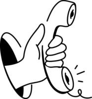 Phone icon in drawing style vector