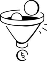 Conversion rate icon in drawing style vector